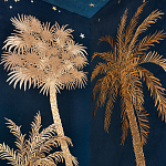 Обои с вышивкой ручной работы Deco Palms Original colourway on velvet варинант исполнения - 3 | Loft Concept в Барнауле