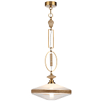 Подвесной светильник с плоским прозрачным плафоном и декоративной вставкой из текстурного камня Tectona  варинант исполнения - 3 | Loft Concept в Барнауле