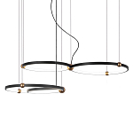 Люстра подвесная светодиодная с 4-мя кольцами черный металл Ring Horizontal варинант исполнения - 1 | Loft Concept в Барнауле