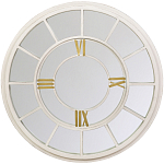 Зеркало настенное в белой металлической раме в виде часов Mirror Tower Clock варинант исполнения - 1 | Loft Concept в Барнауле