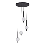 Люстра светодиодная каскадная с 4-мя сферическими стеклянными плафонами Splatter варинант исполнения - 3 | Loft Concept в Барнауле