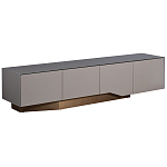 Тумба под телевизор со стеклянной столешницей и с выдвижными ящиками Minimalist Accent варинант исполнения - 1 | Loft Concept в Барнауле