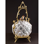 Конфетница с бронзовой ручкой и фарфоровой птичкой на крышке Eden Garden варинант исполнения - 5 | Loft Concept в Барнауле