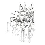 Бра с лучеобразным основанием и подвесками из прозрачного стекла в виде длинных капель Droplet Chandelier варинант исполнения - 11 | Loft Concept в Барнауле