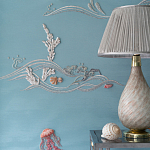 Обои с вышивкой ручной работы Amami Waves Moonbeam colourway on silk moire варинант исполнения - 4 | Loft Concept в Барнауле