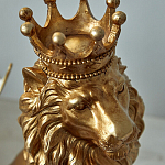 Статуэтка лев с детализированной гривой и изящной короной Lion Crown  варинант исполнения - 6 | Loft Concept в Барнауле