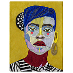 Картина с вышивкой Портрет wall panel People with the yellow ear 1 варинант исполнения - 2 | Loft Concept в Барнауле