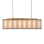 Люстра прямоугольная с каркасом золотого цвета Soft Glow Lamps варинант исполнения - 1 | Loft Concept в Барнауле