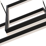 Подвесной светильник светодиодный с 2-мя черными прямоугольными плафонами из алюминия и акрила с пультом для регулировки света Smeragde Light Black варинант исполнения - 3 | Loft Concept в Барнауле