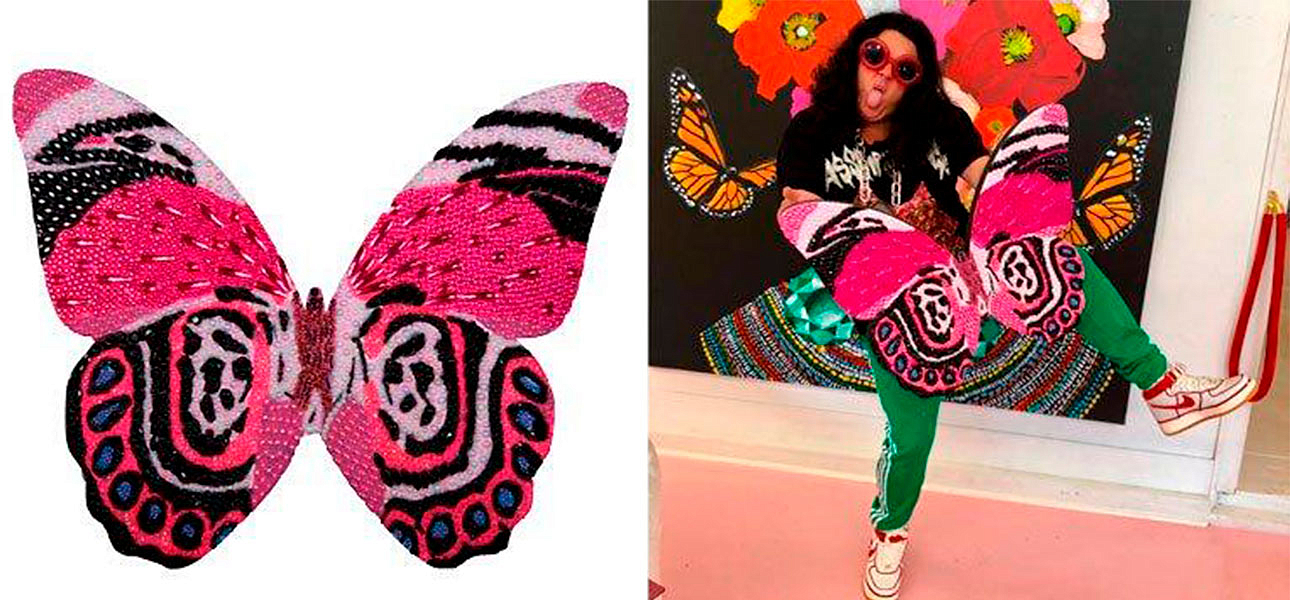 Картина "Pink and Black Mini Butterfly Cut Out" Картина "Pink and Black Mini Butterfly Cut Out" - Loft-Concept в Барнауле