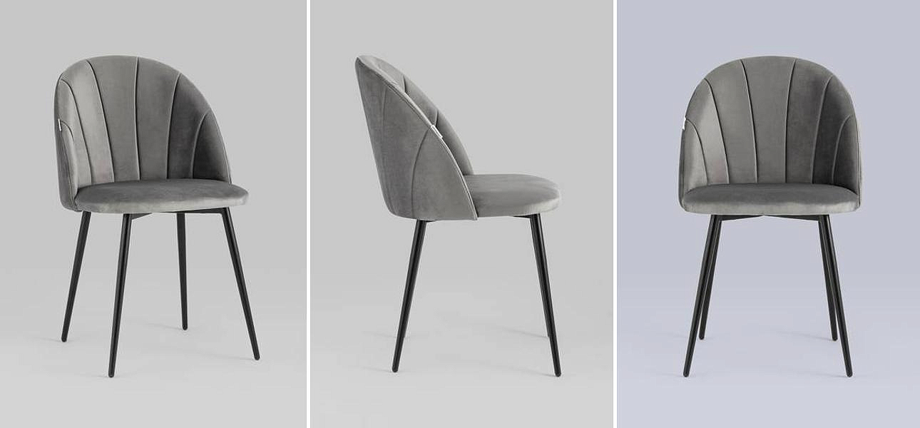 Стул Balsari S Chair Серый Велюр Стул Balsari S Chair Серый Велюр - Loft-Concept в Барнауле
