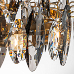 Люстра подвесная круглая с овальными подвесками из стекла дымчатого цвета Harlow Crystal Round варинант исполнения - 2 | Loft Concept в Барнауле