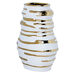 Ваза белая с рельефной поверхностью и золотыми полосами Vase Beehive варинант исполнения - 1 | Loft Concept в Барнауле