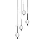 Люстра светодиодная каскадная с 4-мя сферическими стеклянными плафонами Splatter варинант исполнения - 2 | Loft Concept в Барнауле