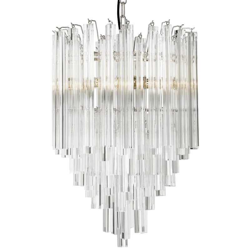 Люстра Chandelier Salerno Clear Никель Прозрачный (Transparent) Люстра Chandelier Salerno Clear Никель Прозрачный (Transparent) в Барнауле | Loft Concept
