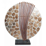 Настольная лампа из перламутра и дерева на подставке Indonesian Shell варинант исполнения - 2 | Loft Concept в Барнауле