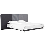 Кровать с большим мягким изголовьем Unity Dark Grey Bed варинант исполнения - 11 | Loft Concept в Барнауле
