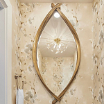 Зеркало овальное в деревянной золотистой раме Oval Gold Lines варинант исполнения - 3 | Loft Concept в Барнауле