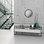 Настенное зеркало круглой формы в черной металлической раме BUBBLE MIRROR BLACK варинант исполнения - 2 | Loft Concept в Барнауле