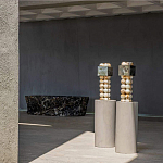 Настольная лампа с основанием из 24 выточенных сферических камней Through Stone варинант исполнения - 4 | Loft Concept в Барнауле