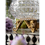 Конфетница прозрачная стеклянная на бронзовых ножках в виде морских коньков с крышкой в виде ракушки Eden Garden варинант исполнения - 5 | Loft Concept в Барнауле