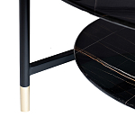 Стол журнальный круглый черный с полкой Inherence варинант исполнения - 5 | Loft Concept в Барнауле