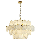 Люстра четырехъярусная с подвесками в форме дисков Cryptocrystalline Stone варинант исполнения - 3 | Loft Concept в Барнауле