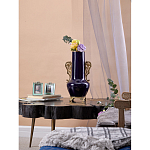 Ваза темно-синяя фарфоровая с бронзовыми ручками и ножками Eden Garden варинант исполнения - 6 | Loft Concept в Барнауле