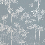 Обои ручная роспись Distant Bamboo Special Colourway on Azure Cobalt painted Xuan paper варинант исполнения - 1 | Loft Concept в Барнауле