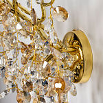 Бра золотого цвета с ветвями и прозрачными хрустальнымих подвесками Droplet Chandelier варинант исполнения - 6 | Loft Concept в Барнауле