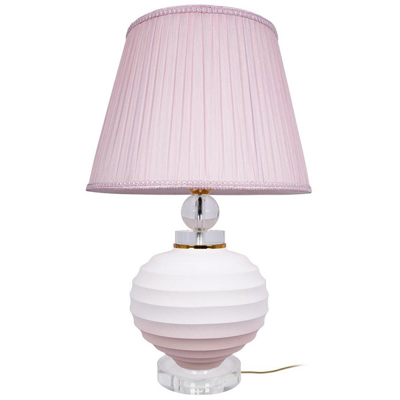 Настольная лампа керамическая Pink lampshade Белый Розовый Настольная лампа керамическая Pink lampshade Белый Розовый в Барнауле | Loft Concept