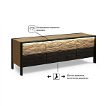 ТВ тумба 2 двери и 2 ящика с подсветкой на рельефном фасаде Warm Industrial варинант исполнения - 8 | Loft Concept в Барнауле