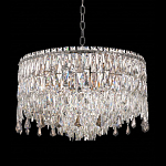 Люстра круглая с хрустальными подвесками на серебряном каркасе Roul Crystal Light варинант исполнения - 3 | Loft Concept в Барнауле