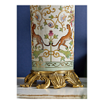 Ваза высокая из фарфора на бронзовом основании Turquoise Blooming Garden варинант исполнения - 7 | Loft Concept в Барнауле