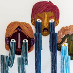 Вязаный Арт-Объект на стену из трех элементов Triptych варинант исполнения - 1 | Loft Concept в Барнауле