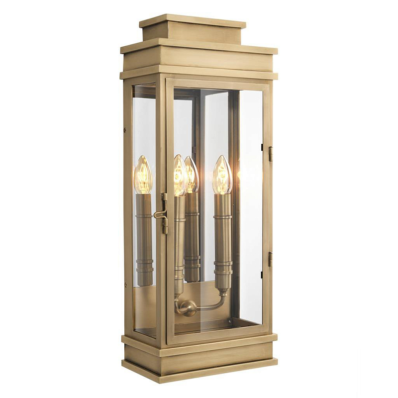 Бра Eichholtz Wall Lamp Linley L Латунь Античная полированная Прозрачный (Transparent) Бра Eichholtz Wall Lamp Linley L Латунь Античная полированная Прозрачный (Transparent) в Барнауле | Loft Concept