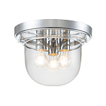 Потолочный светильник для ванных комнат с круглым стеклянным плафоном и тремя лампами Quoizel варинант исполнения - 6 | Loft Concept в Барнауле