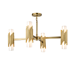 Люстра цвета латунь с 4-мя матовыми цилиндрическими плафонами Elstead Lighting варинант исполнения - 1 | Loft Concept в Барнауле