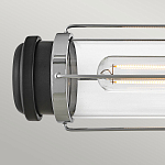 Бра для ванных комнат горизонтальное с 2-мя прозрачным цилиндрическим плафонами на круглом основании Hinkley варинант исполнения - 6 | Loft Concept в Барнауле