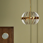 Люстра круглая с прозрачными элементами в форме полумесяца Crystal Crescent варинант исполнения - 5 | Loft Concept в Барнауле