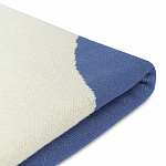 Плед из хлопка синего цвета с абстрактным принтом Elysian Flow Ocean варинант исполнения - 4 | Loft Concept в Барнауле