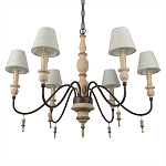 Люстра на металлическом основании с 6-ю белыми тканевыми абажурами Terrain варинант исполнения - 7 | Loft Concept в Барнауле