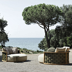 Дизайнерский уличный диван из массива дерева с плетеной спинкой PALINFRASCA Sofa варинант исполнения - 15 | Loft Concept в Барнауле