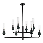 Люстра с 8-ю плафонами в форме стеклянных трубок и мраморных декоративных элементов Montreal варинант исполнения - 3 | Loft Concept в Барнауле