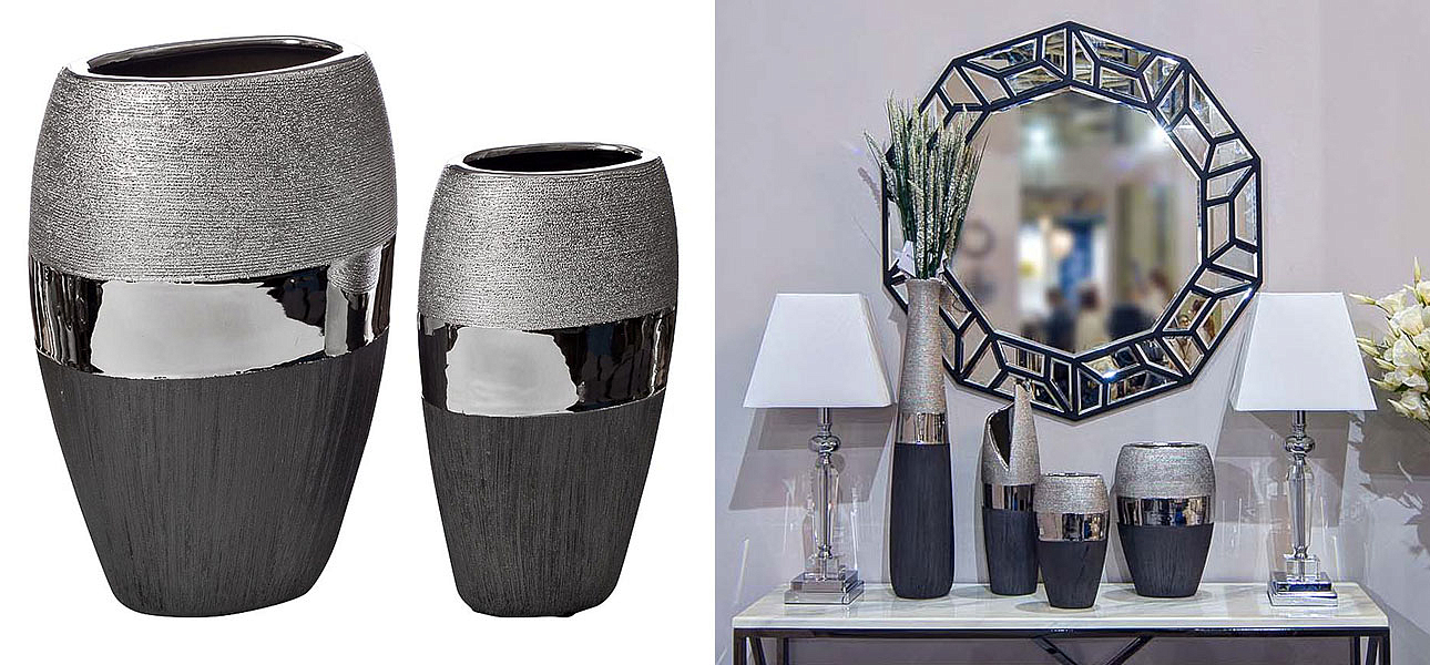 Ваза Trio черно-серебристая - Loft-Concept в Барнауле