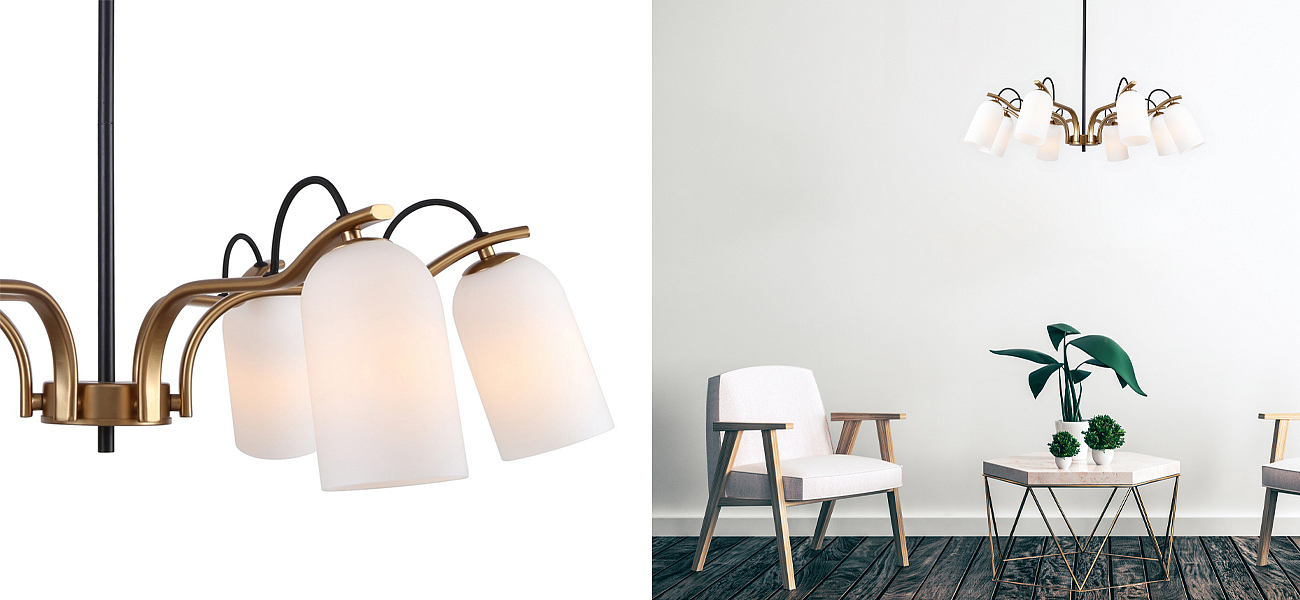 Люстра с белыми плафонами May-lily Люстра с белыми плафонами May-lily - Loft-Concept в Барнауле
