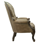 Кресло кожаное с мягкими подлокотниками на 4-х деревянных ножках Evelyn Classical Armchair варинант исполнения - 1 | Loft Concept в Барнауле