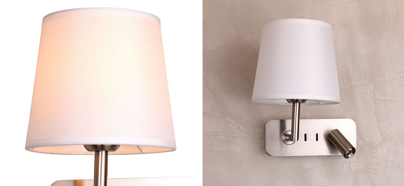 Бра с абажуром Trumpet Lamp Nickel 2 лампы Бра с абажуром Trumpet Lamp Nickel 2 лампы - Loft-Concept в Барнауле