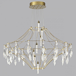 Люстра подвесная из металла с прозрачными подвесками из хрусталя Quasar 93 варинант исполнения - 6 | Loft Concept в Барнауле