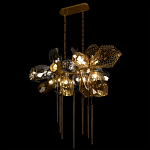 Люстра подвесная с 18-ю стеклянными плафонами с вертикальными подвесками Gilded Mirage  варинант исполнения - 6 | Loft Concept в Барнауле